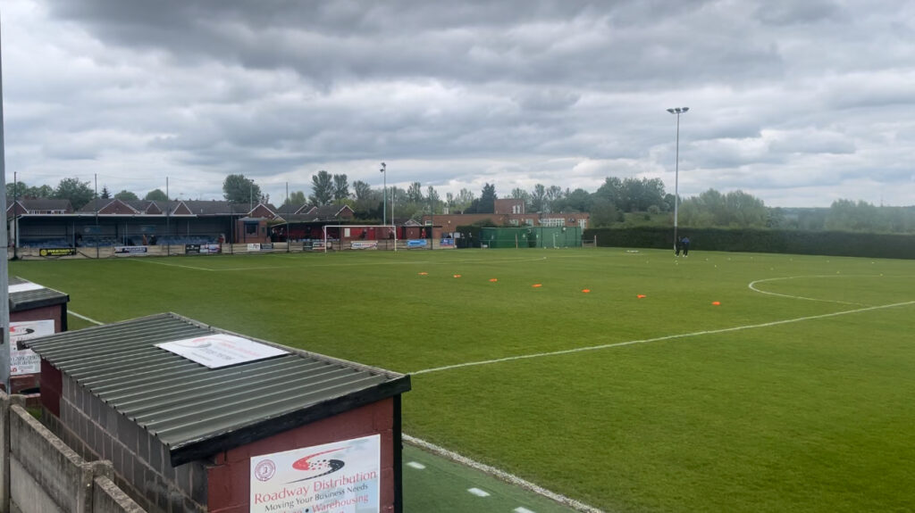 A picture of the pitch at Roundwood Pavilion.